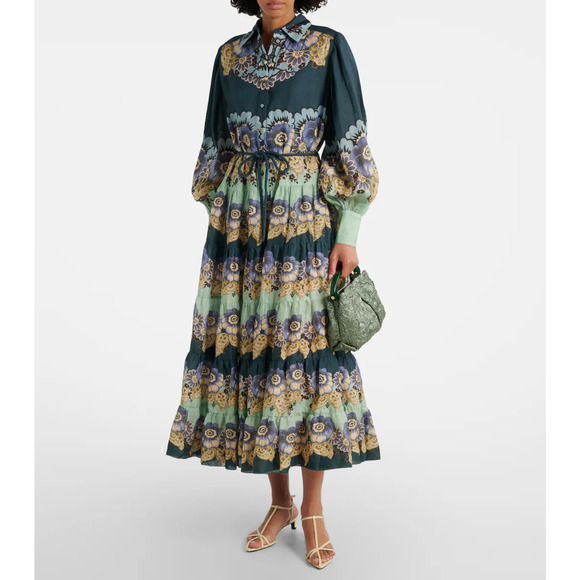 ALEMAIS Dresses & Skirts - ALEMAIS Madalena floral ramie shirt dress US 8